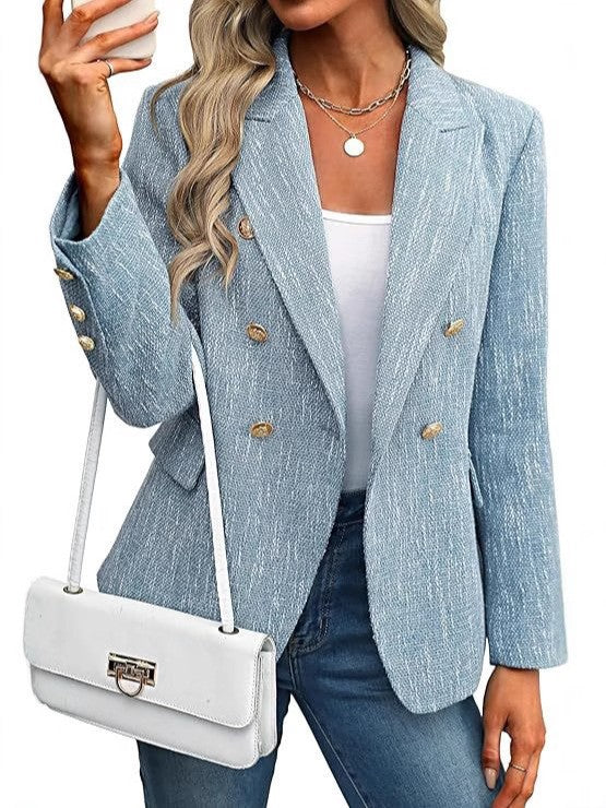 Tweed blazer for women with double-breasted buttons Lune London