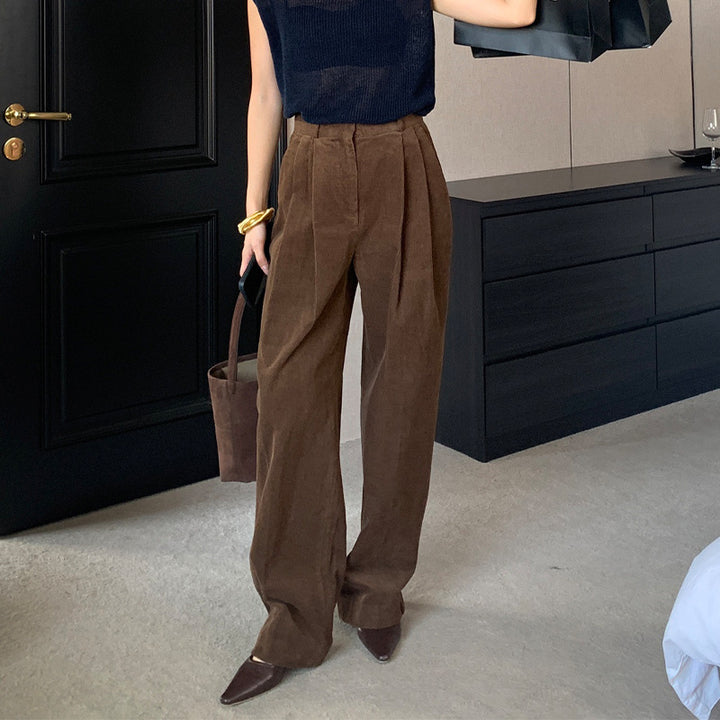 Pantalons larges élégants pour femmes avec taille haute