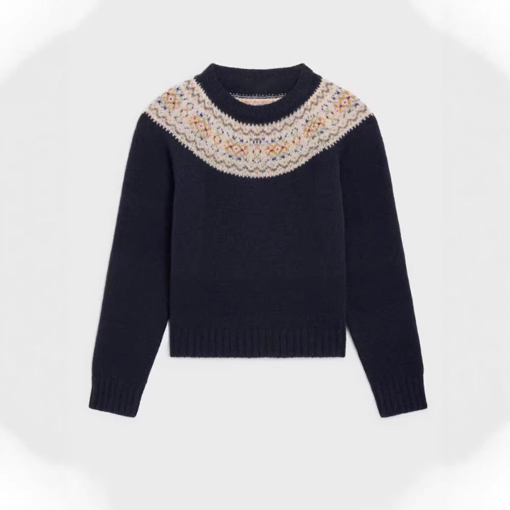 Pull en tricot pour femmes avec motif norvégien créatif Chic & Stil