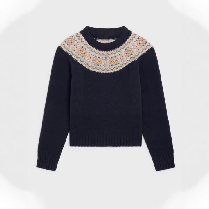 Pull en tricot pour femmes avec motif norvégien créatif Chic & Stil