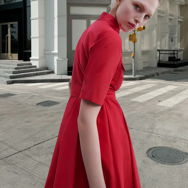 Shirt dress for women with cinched belt and classic details Lune London