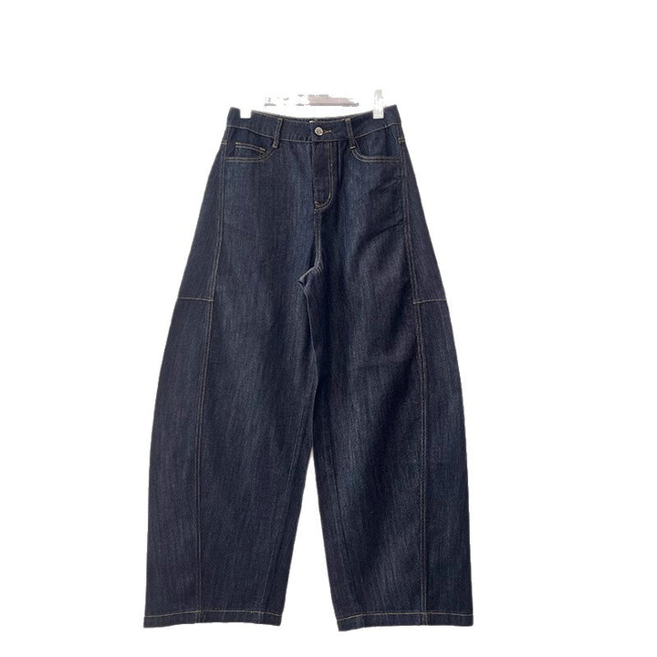 Loose-fitting high-waisted denim pants for women with side pockets Lune London