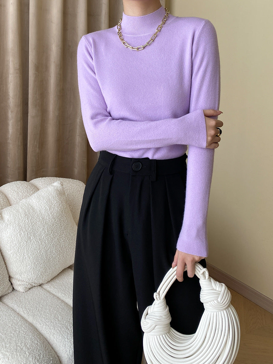 Ladies fitted turtleneck top made of fine ribbed knit Chic & Stil