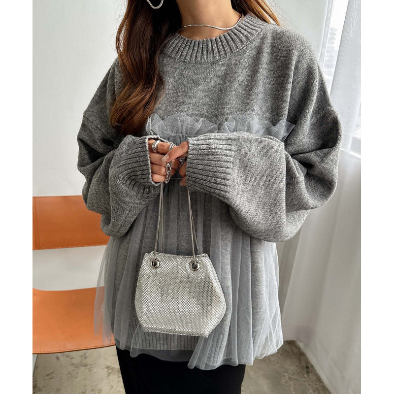 Pull oversize femme avec détails en volants Chic & Stil
