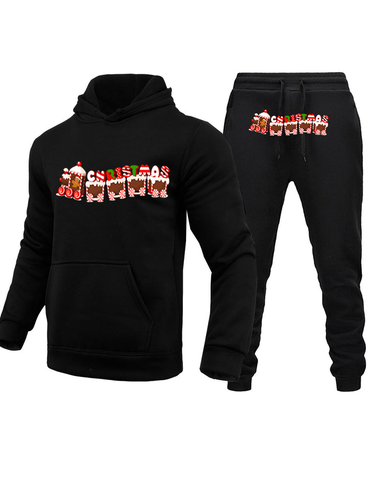 Women's hoodie and jogger pants set with festive Christmas pattern Lune London