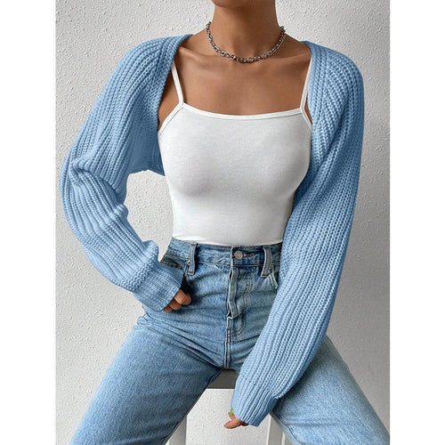 Casual knitted cardigan for women with open front and long sleeves Lune London