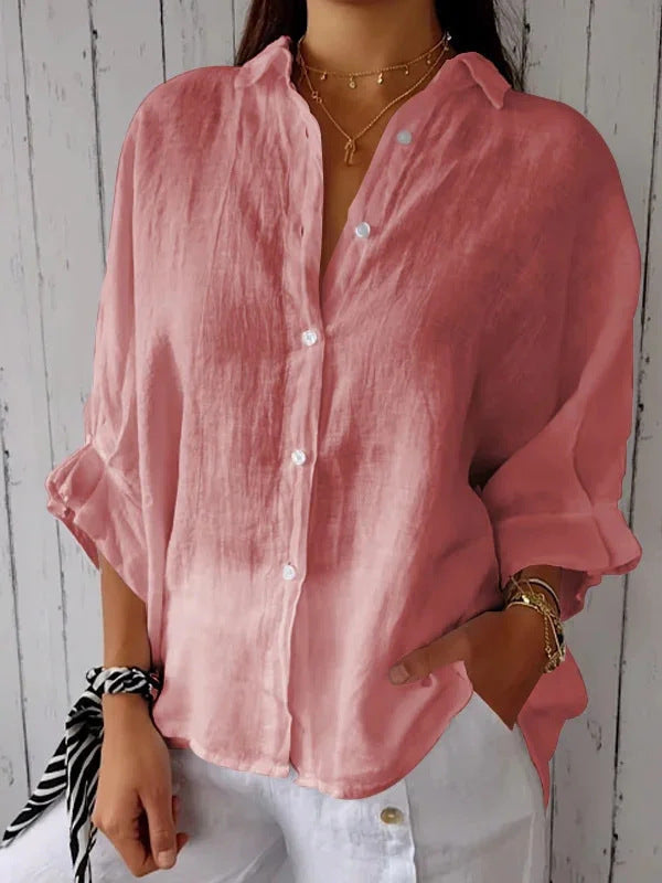 Women Light Linen Blouse with Loose Fit Lune London