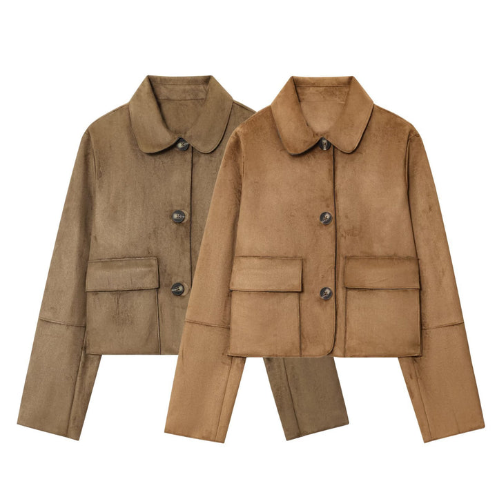 Ladies stylish short jacket in faux leather Lune London
