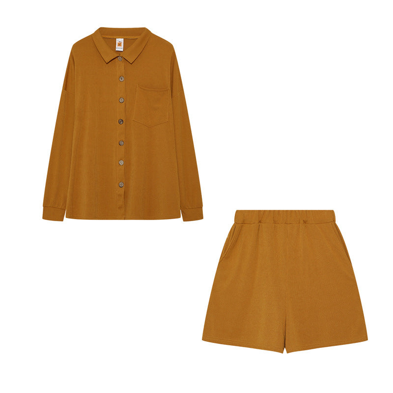 Lune London women's casual shirt and shorts set with chest pocket