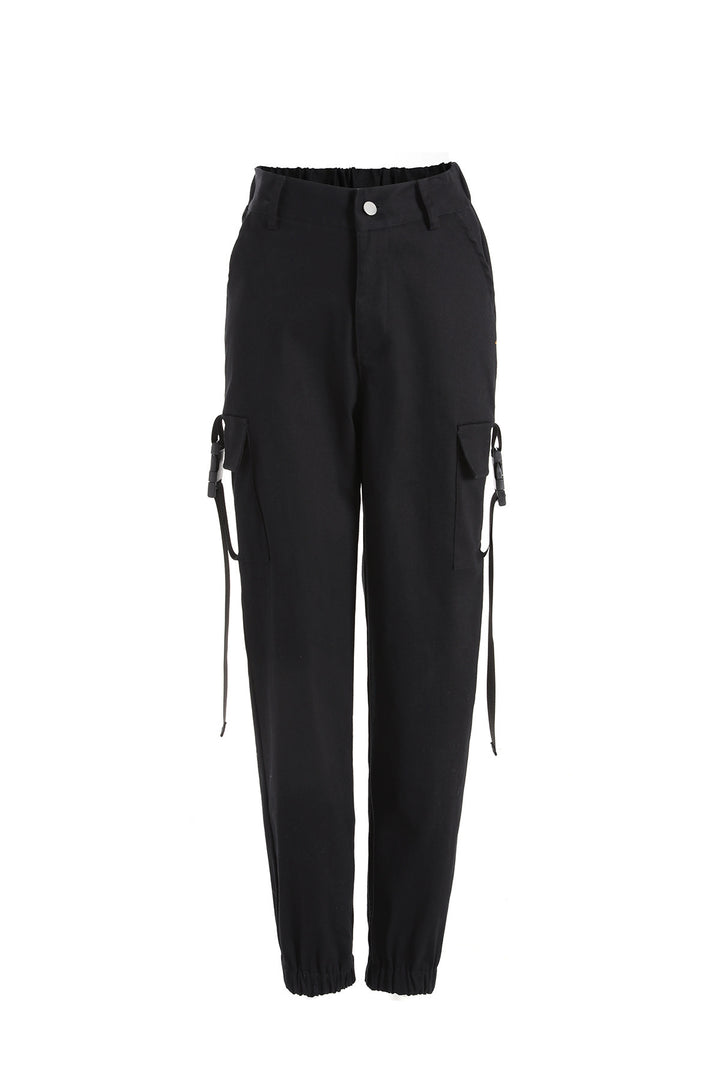Women's cargo pants with elastic waistband and practical side pockets Lune London