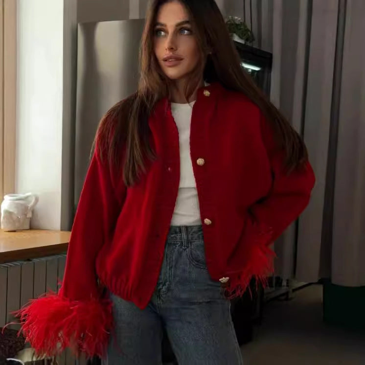 Veste en tricot tendance pour femmes avec franges Lune London