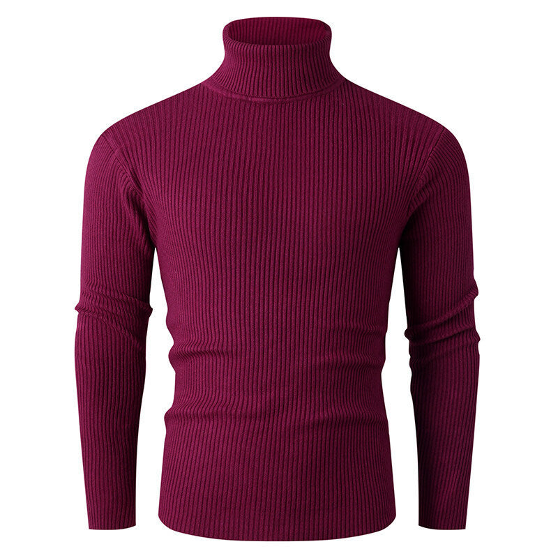 Elegant turtleneck sweater for men in structured knitted material Lune London