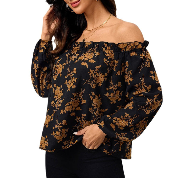 Blouse Femme Off-Shoulder avec Motifs Floraux et Manches Élastiques Chic & Stil