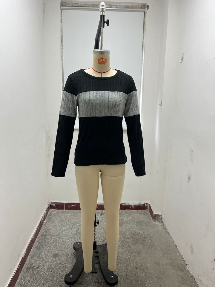 Women Ribbed Knit Long Sleeve Top Lune London