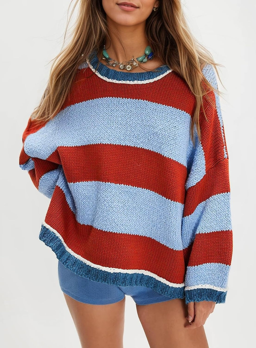 Chunky knit pullover for women with soft round neck Lune London