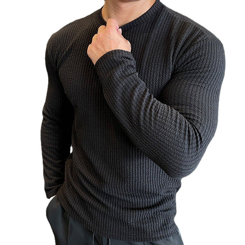 Men's long sleeve T-shirt in structured fabric Lune London
