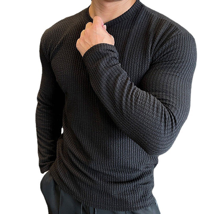 Men's long sleeve T-shirt in structured fabric Lune London