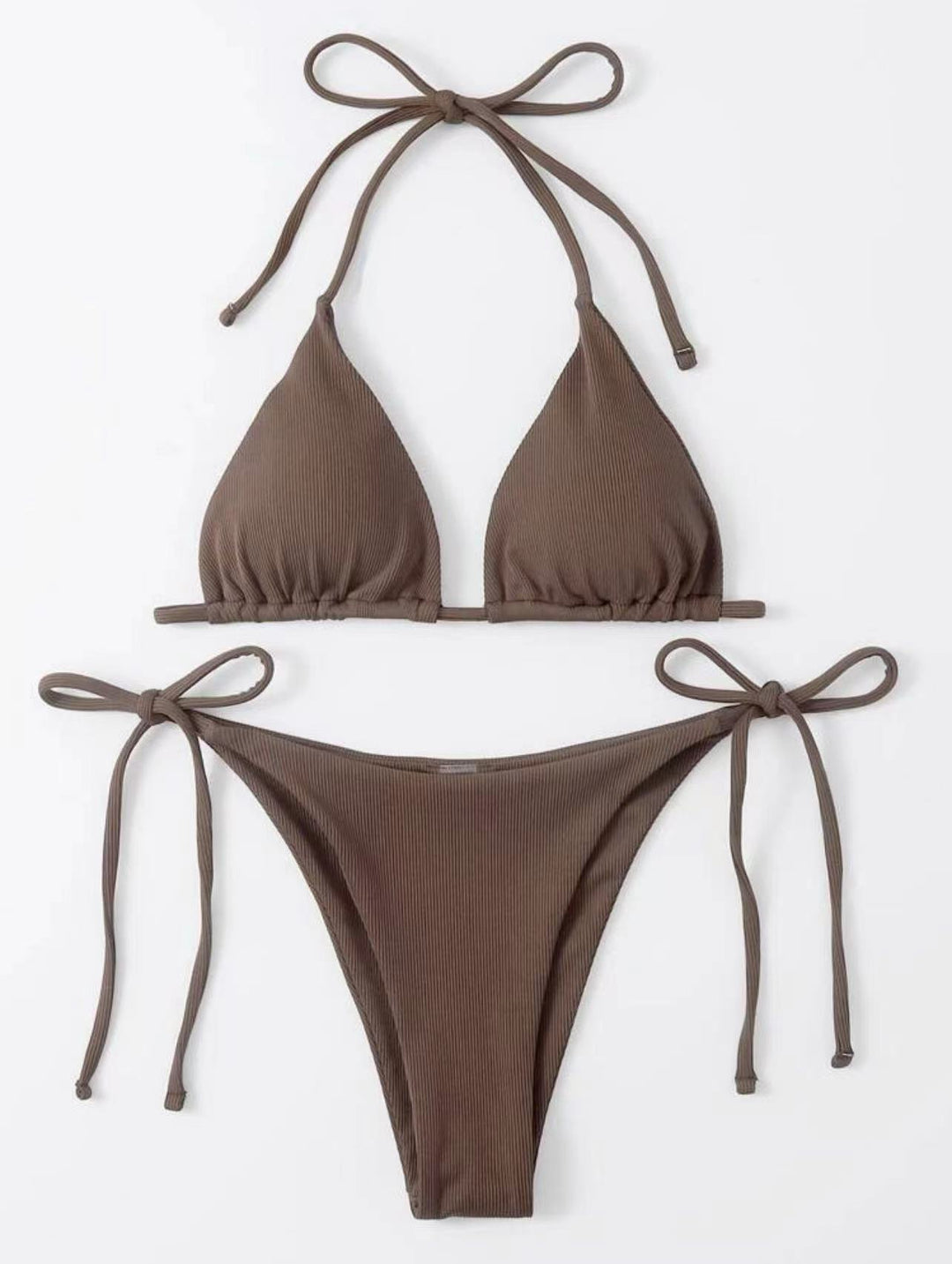 Striped bikini set for women with tie front Lune London