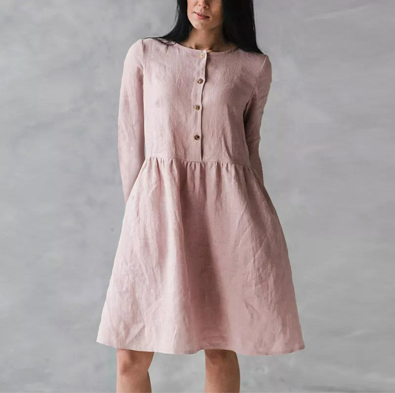 Casual dress for women with button closure and voluminous skirt Lune London