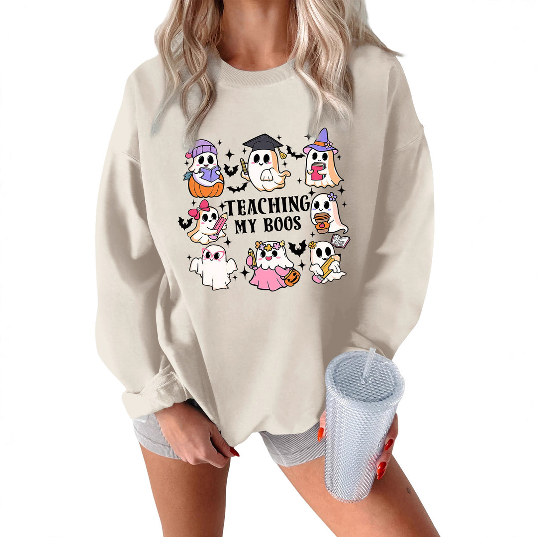 Sweatshirt pour femmes avec un design Halloween ludique et une coupe décontractée Chic & Stil