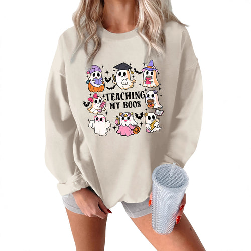 Sweatshirt pour femmes avec un design Halloween ludique et une coupe décontractée Chic & Stil