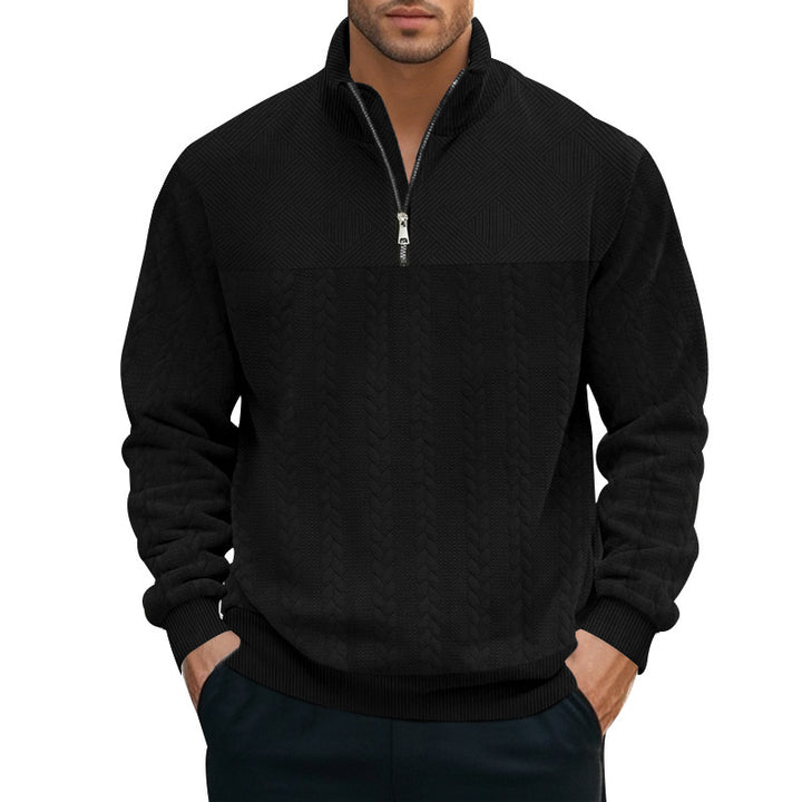 Structured sweater for men with half-zip Lune London