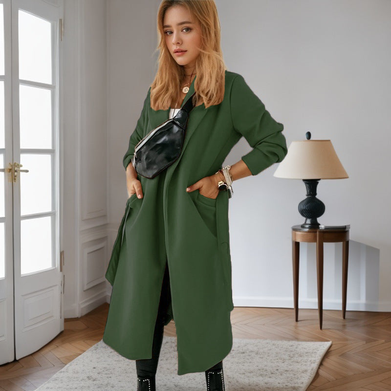 Trendy long jacket for women with practical pockets Lune London