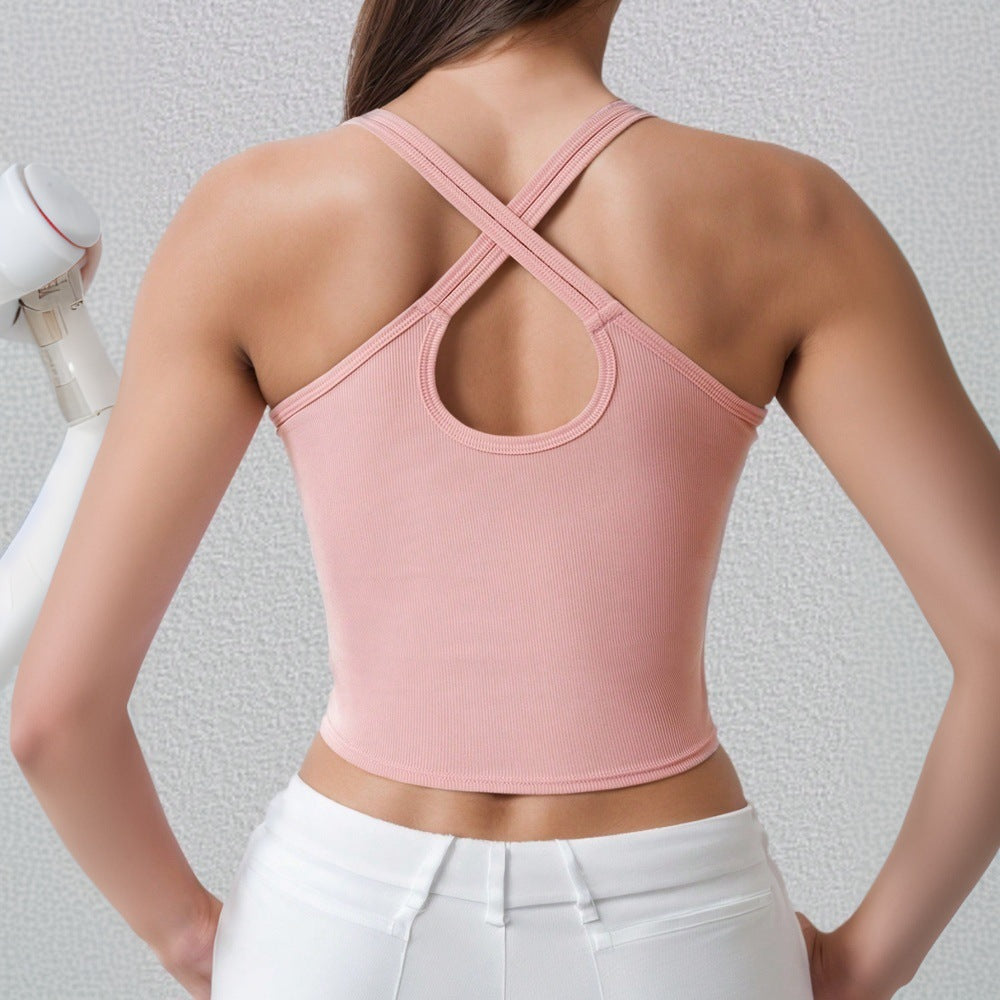 Débardeur de sport pour femmes avec coupe slim et bretelles décoratives Chic & Stil