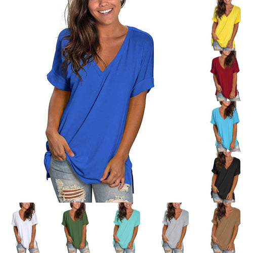 Lune London Casual V neck T-shirt for Women