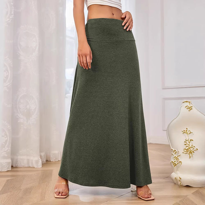 Women's maxi skirt made of soft jersey with elastic waistband and flowing cut Lune London
