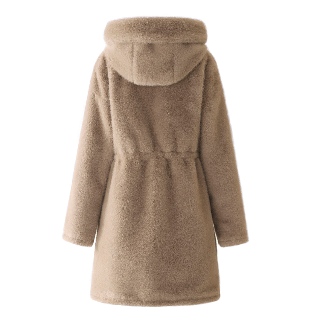 Elegant and warm women's parka with removable faux fur collar and practical lace details Lune London