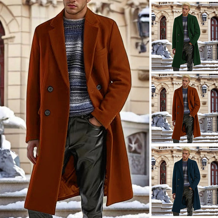 Elegant double-breasted wool coat for men Lune London