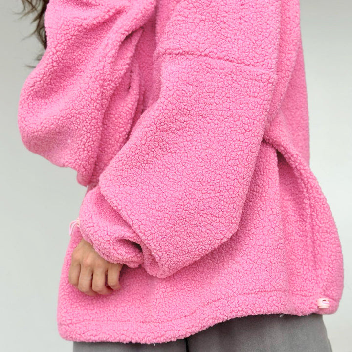 Women's padded fleece pullover with high zipper Lune London
