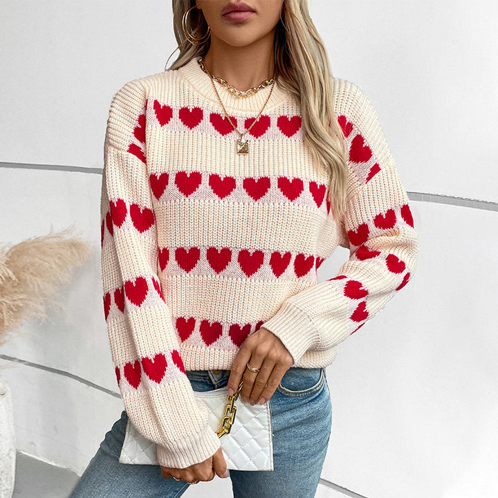 Comfortable women's sweater with heart pattern Lune London