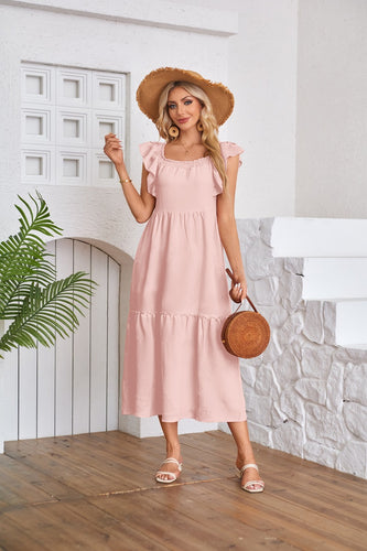 Maxi dress for women with ruffle details Lune London
