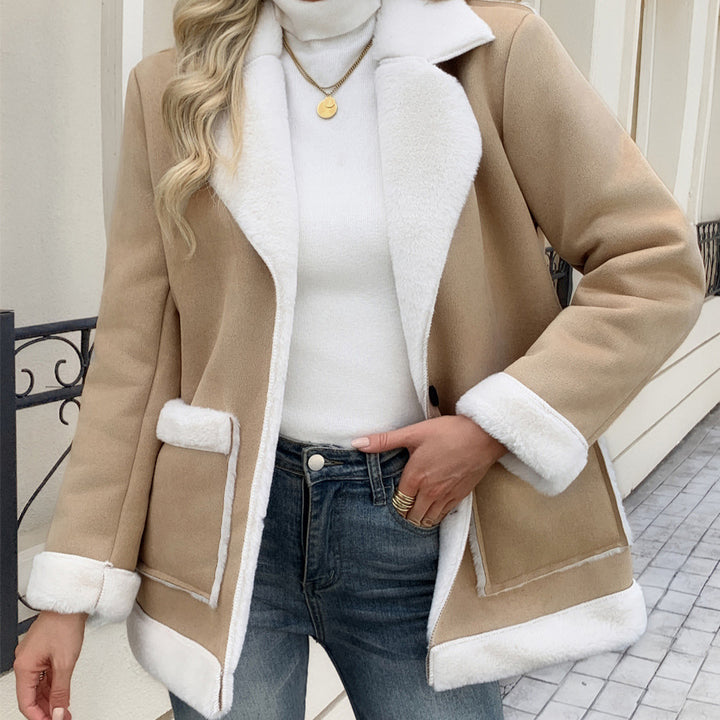 Fashion jacket for women with soft faux fur lining and elegant pockets Lune London