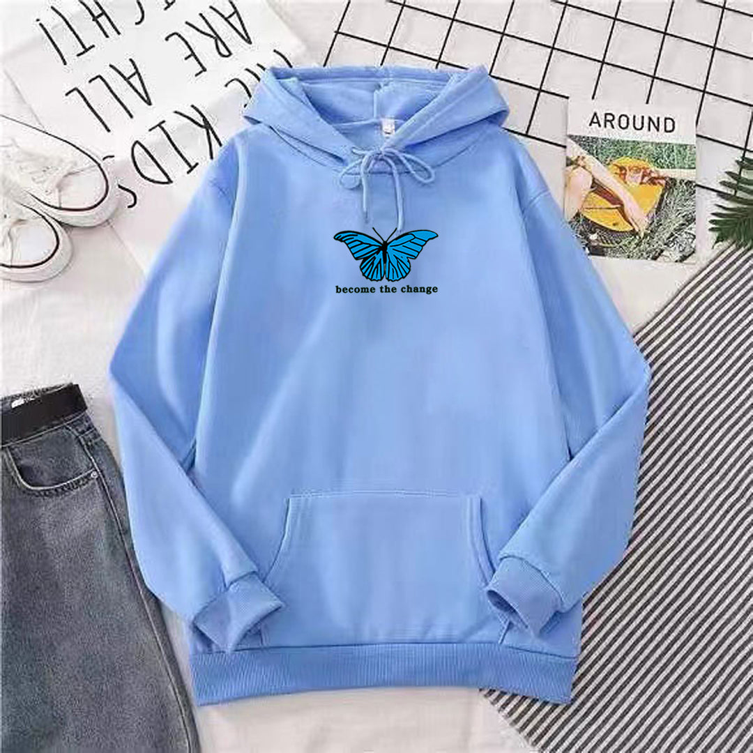 Women's hoodie with modern butterfly motif and inspiring inscription Chic & Stil