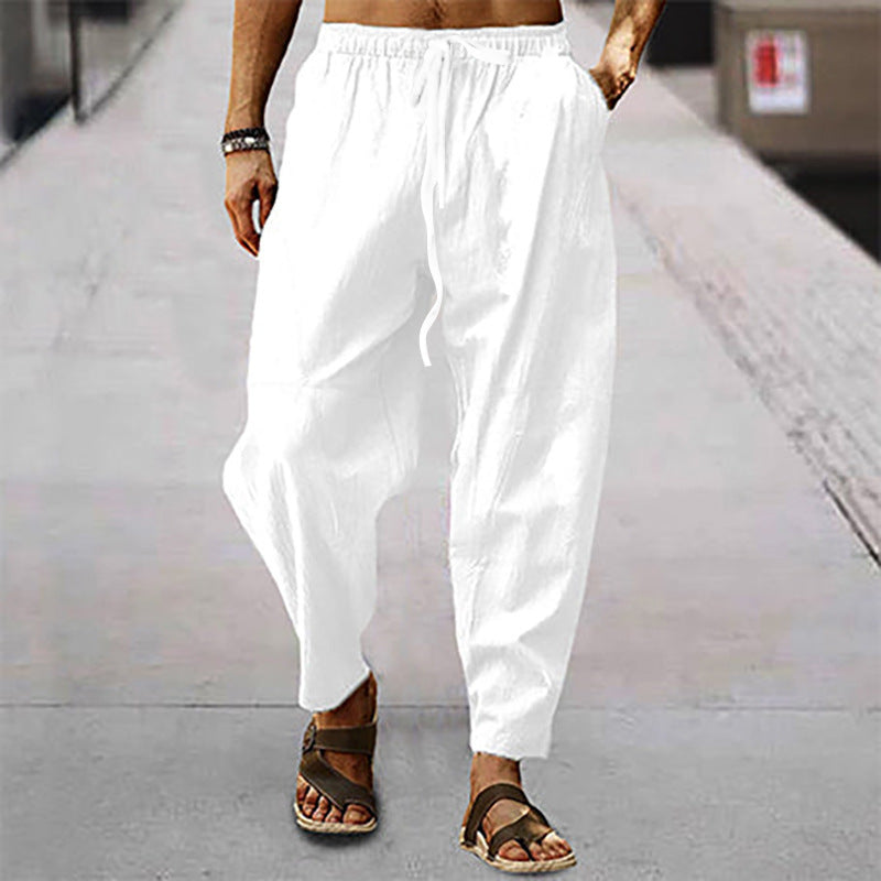 Casual summer pants for men in suit style with elastic waistband and practical side pockets Lune London
