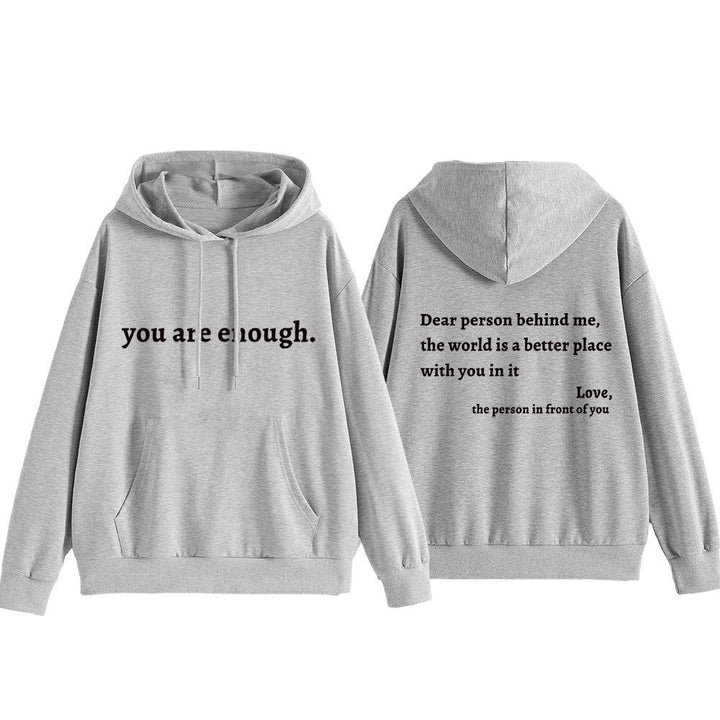 Women's hooded sweatshirt with motivational lettering and comfortable fit Chic & Stil