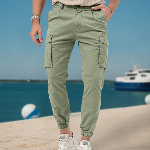 Comfortable cargo jogging pants for men with an elastic waistband and convenient pockets Lune London