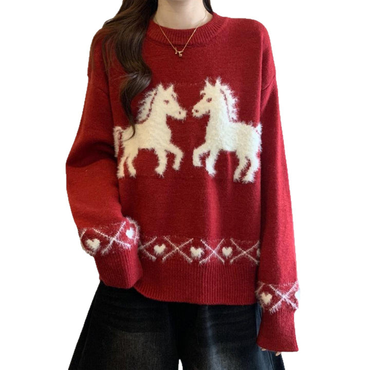 Pull confortable pour femmes avec motif licorne Chic & Stil