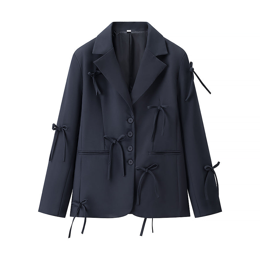 Veste blazer femme avec détails de nœud décoratifs Chic & Stil