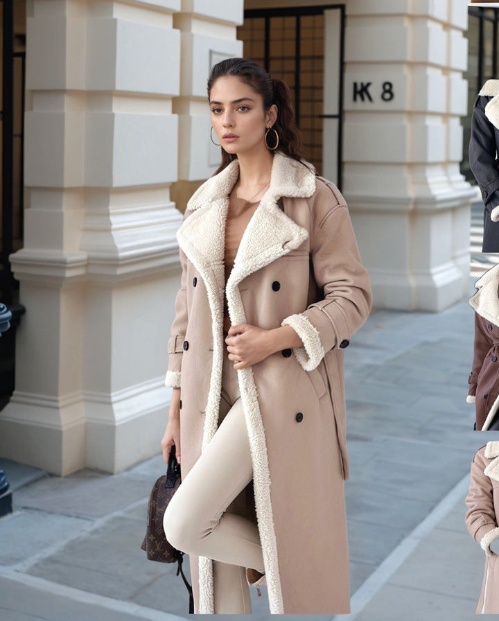 Ladies Oversized Luxurious Coat with Soft Fleece Lining Lune London