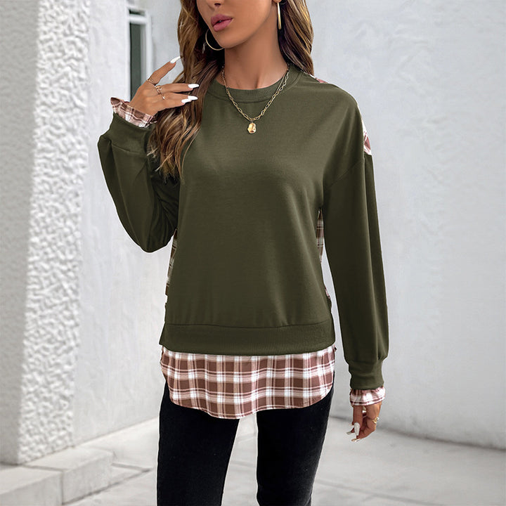 Women's casual top with ruffle details and contrasting sleeves Lune London
