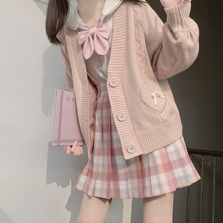Cardigan for women with heart-shaped appliqués Lune London