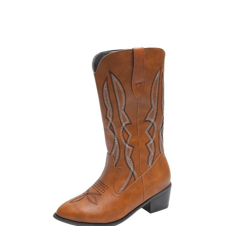 Ladies' cowboy boots with an elegant chic and stylish stitch pattern