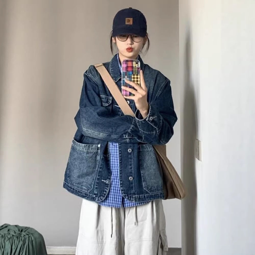 Veste en denim pour femmes avec grandes poches Chic & Stil