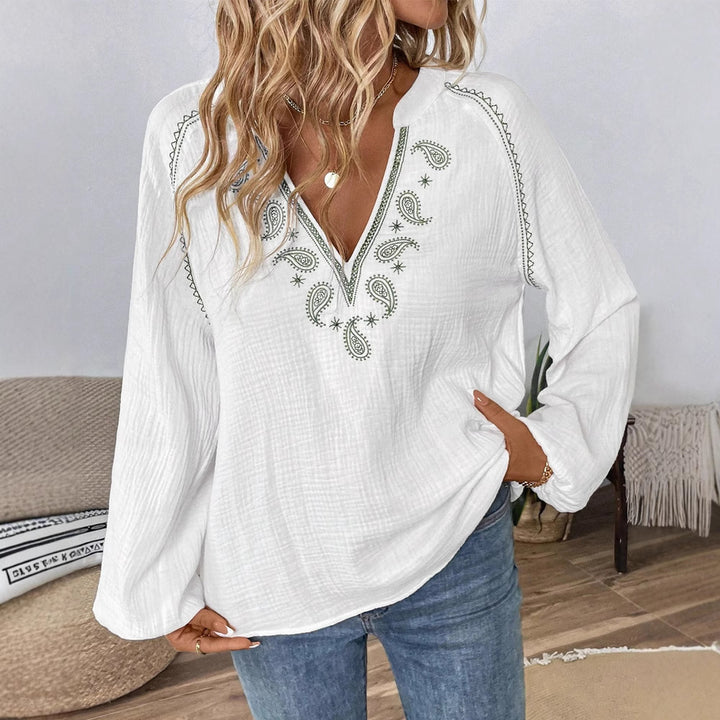 Blouse pour femme avec des motifs paisley ornés et des manches élégantes Chic & Stil