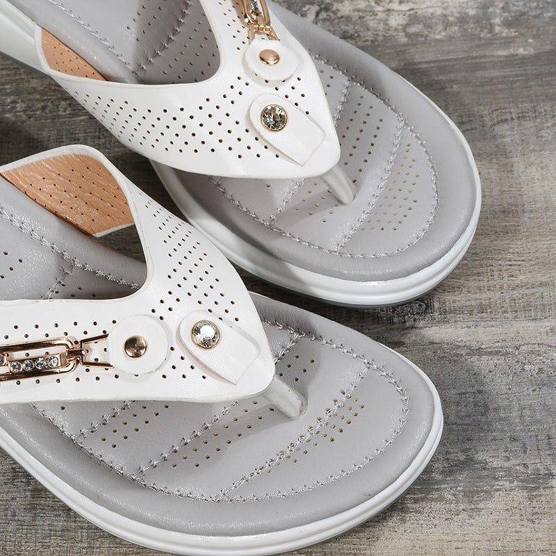 Comfort thong sandals for ladies with arch support Lune London