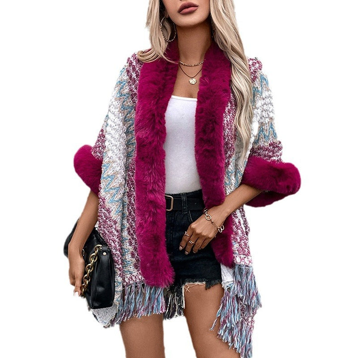 Ladies Soft Pullover with Luxurious Faux Fur Trim Lune London